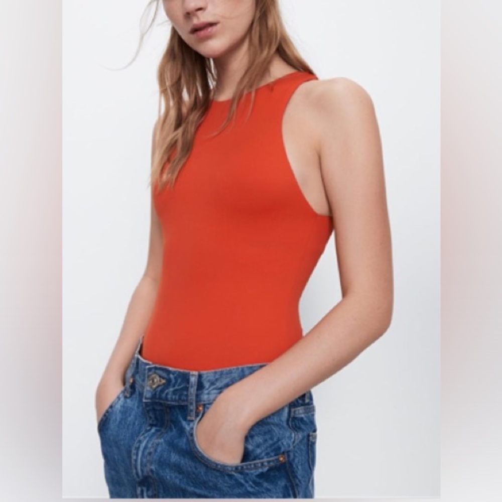Orange Zara bodysuit